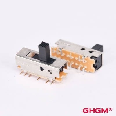 GH25D01スライドスイッチ双極双投（DPDT）、5ポジション、SMD / DIPスライドスイッチ、180 °ハンドル方向
