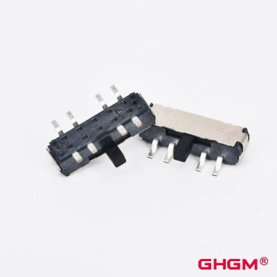 GH13D20DPDTミニチュアスライドスイッチ90 ° / 180 °ハンドル方向、スライドスイッチ双極双投（DPDT）、3ポジション、SMD / DIPスライドスイッチ